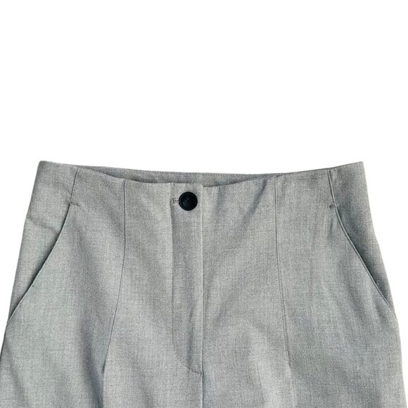 Zara Women's Size M High Rise No Waistband Light Gray Career Pants NEW - Picture 3 of 7
